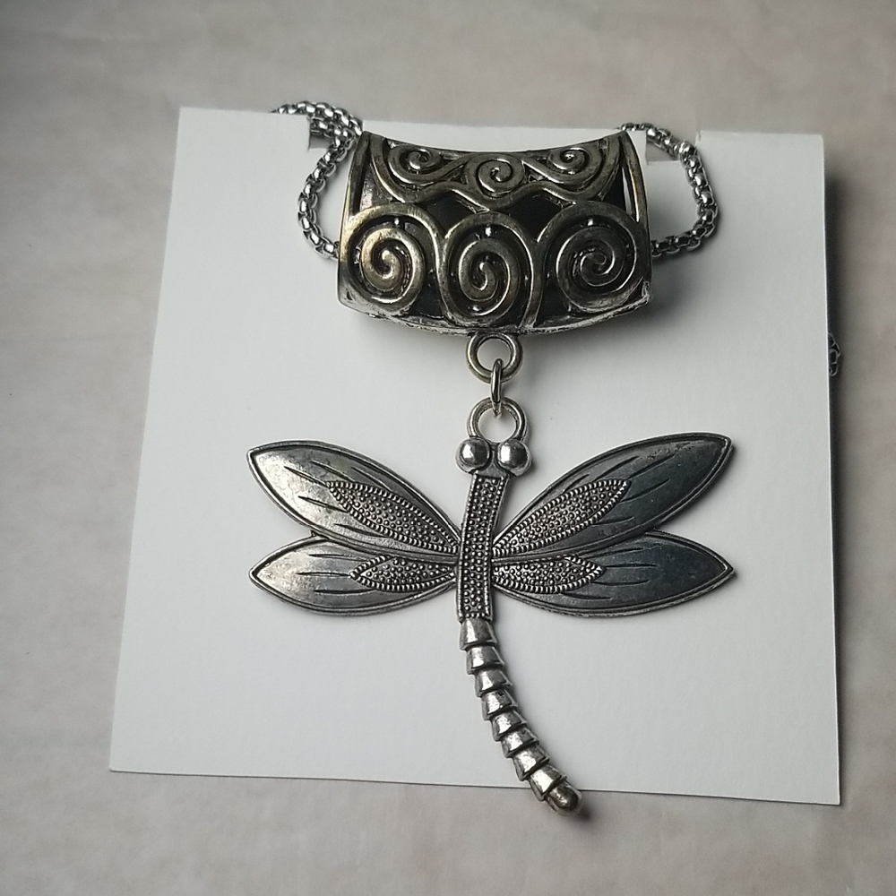 Large Metal Dragonfly Pendant